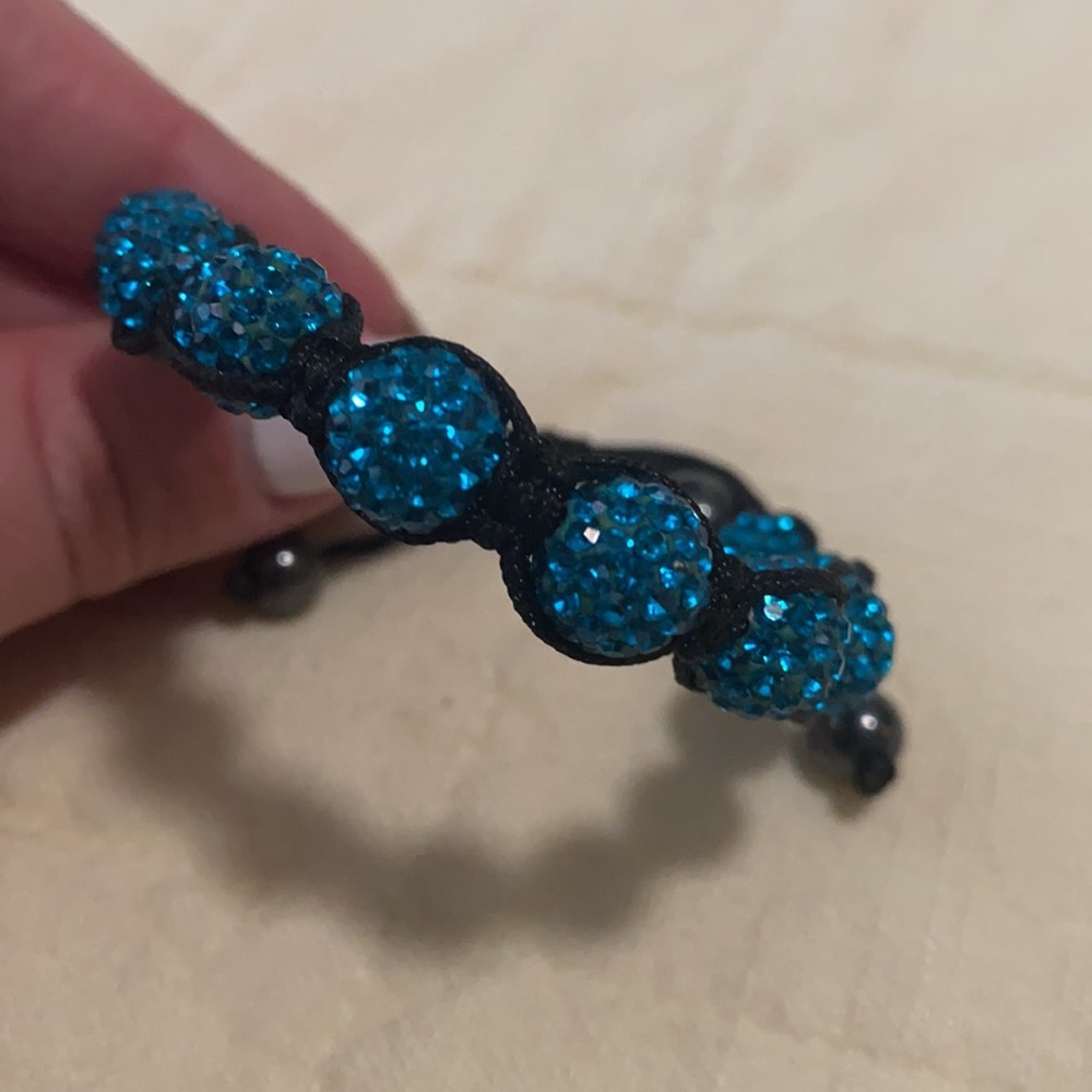 Blue Rhinestone Adjustable Bracelet - Picture 3 of 3